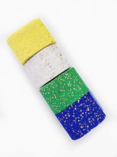 Tule Estrelinha Dourada 60mm (1 metro) - comprar online