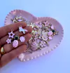 Pingente Metal Dourado Rosa bebê Sortidos (3un)