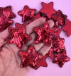 Aplique Estrela Lantejoula Vermelha (3un)