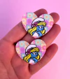 Aplique Smurfs Coração Smurfette Acrilico Plano (2un)