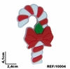 Aplique Bengala Doce Natal Vermelha Emborrachado REf10004 (3un)