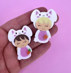 Aplique Menina Coelho Acrílico (un)