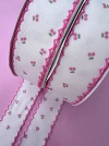 Fita Cotelê Cereja Rosa Dupla Face Cetim 38mm (1 metro)
