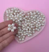 Aplique Flor Metal miolo Strass mod024 (2un)