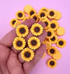 Aplique Flor Girassol Resina miolo Marrom 2cm (3un)