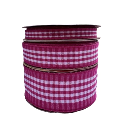 Fita Tecido Xadrez sinimbu Pink mod24 (10 metros)