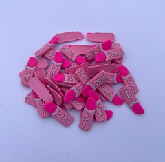 Aplique Baton Mac Rosa Barbie Emborrachado (3un)