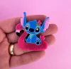 Aplique Acrilico Stitch Florzinha Bóia Acrílico mod25 (un)