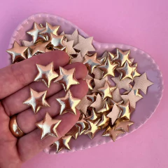 Aplique Estrela Metalizada Dourada 2cm (5un)