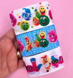 Kit Fita Gorgurão estampado doces Fini 38mm 3 estampas (1 metro cada)