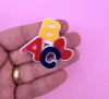 Aplique Abc Cores Fortes Lacinho Vermelho Acrílico (un)