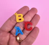 Kit Aplique/Pingente para Pulseira ABC Acrílico (Misto) (6un - 2un de cada letra)