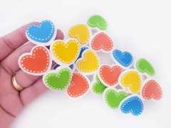 Aplique Tiara Coracões Pesponto Curvado Laranja/Amarelo/turqueza/verde (un)