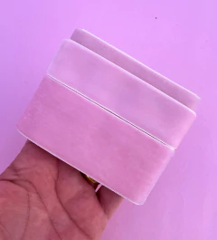 Kit Fita Veludo importada rosa Claro - 3 Larguras (1 metro cada)