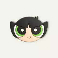 Aplique Menina Super Poderosa Docinho verde Emborrachado mod24 (3un)