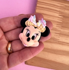 Aplique Cabeça Minnie Laço Biscoito granulado Biscuit (un)