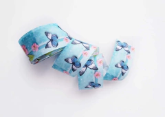 Gorgurão Estampado Chinesinha Borboleta Verde (3m)