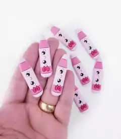 Aplique Lápis Rosa Emborrachado mod 22 (3un)