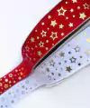 Fita Gorgurão Yama Estrelas Douradas 38mm (3 metros)