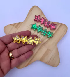 Base para Hair Clip Estrelas Confeti Coração 6cm (un)