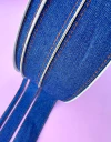 Fita Jeans escuro Pesponto Caramelo (1 metro)