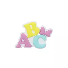 Aplique ABC cand colors Lacinho Rosa emborrachado (3un)
