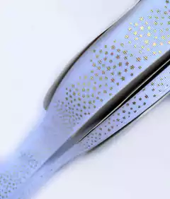 Fita Gorgurão Yama Branco Estrelinhas Douradas (3 metros)