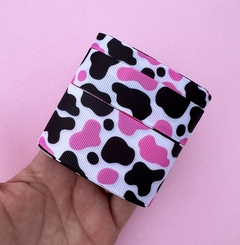 Kit Gorgurão Estampado Yama Vaquinha Rosa 3 Larguras (2 metros cada)