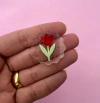 Aplique Tulipa vermelha Glitter Acrilico (un)