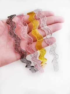 Tiara Curvada Glitter 10mm (un) - comprar online