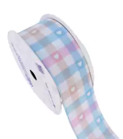 Fita Princess Xadrez Corações 38mm (1 metro)