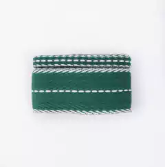 Kit Fita Sinimbu Pespontada Dupla face Verde Bandeira (2 tamanhos) - 2 metros de cada