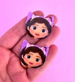 Aplique Acrílico Plano Rostinho Gato Gabby (2un)