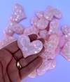Aplique Coração Lantejoula Rosa Bebê (2un)