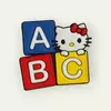 Aplique Hello Kitty Escolar blocos ABC Vermelho emborrachado (3un)