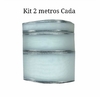 Kit Fita Organza Branca Borda Prata Sinimbu 3 larguras (2 metros de cada)