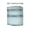 Kit Fita Organza Branca Borda Prata Sinimbu 3 larguras (2 metros de cada)