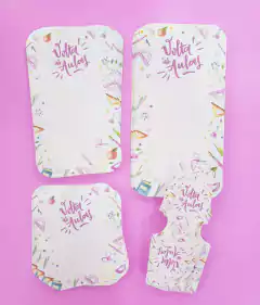 Kit Papelaria Escolar Rosa 4 Modelos (10 un cada Modelo)