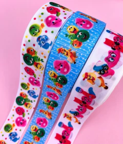 Fita Gorgurão estampado doces Fini 38mm (1 metro)