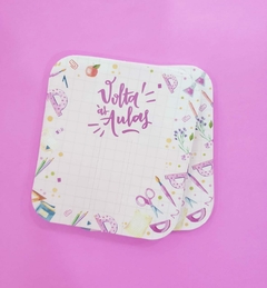Tag Escolar Rosa Quadrada 9,9x8,7cm Papel 300g Laminado Frente (10un)