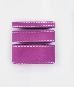 Kit Fita Sinimbu jeans Violet Pesponto Branco (3 tamanhos) - 2 metros de cada