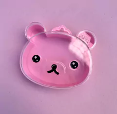 Caixa Ursinho Acrilico rosa 10x9cm (un)