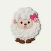 Aplique Ovelha Lacinho Rosa Emborrachado (3un)