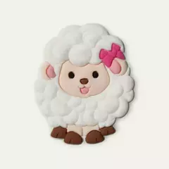 Aplique Ovelha Lacinho Rosa Emborrachado (3un)