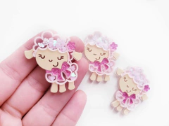 Ovelha Acrílica rosa (un)