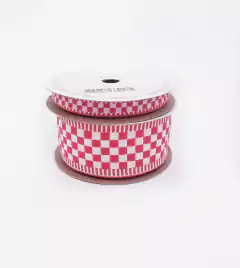 Fita Sinimbu Xadrez Vermelho/Branco (10m)