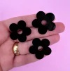 Aplique Flor Acrílica Preta (3un)