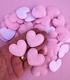 Aplique coração Cotelê rosa Bebê (3un)