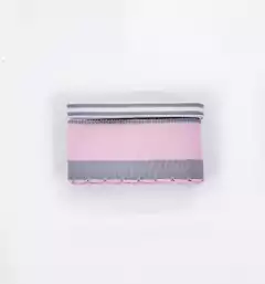 Kit Fita Sinimbu Rosa e Cinza Borda Babadinho 2 Tamanhos (2 metros cada)