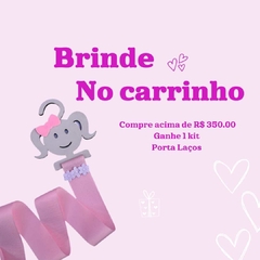 kit cabide porta Laços Menina Rosa Claro - BRINDE - comprar online